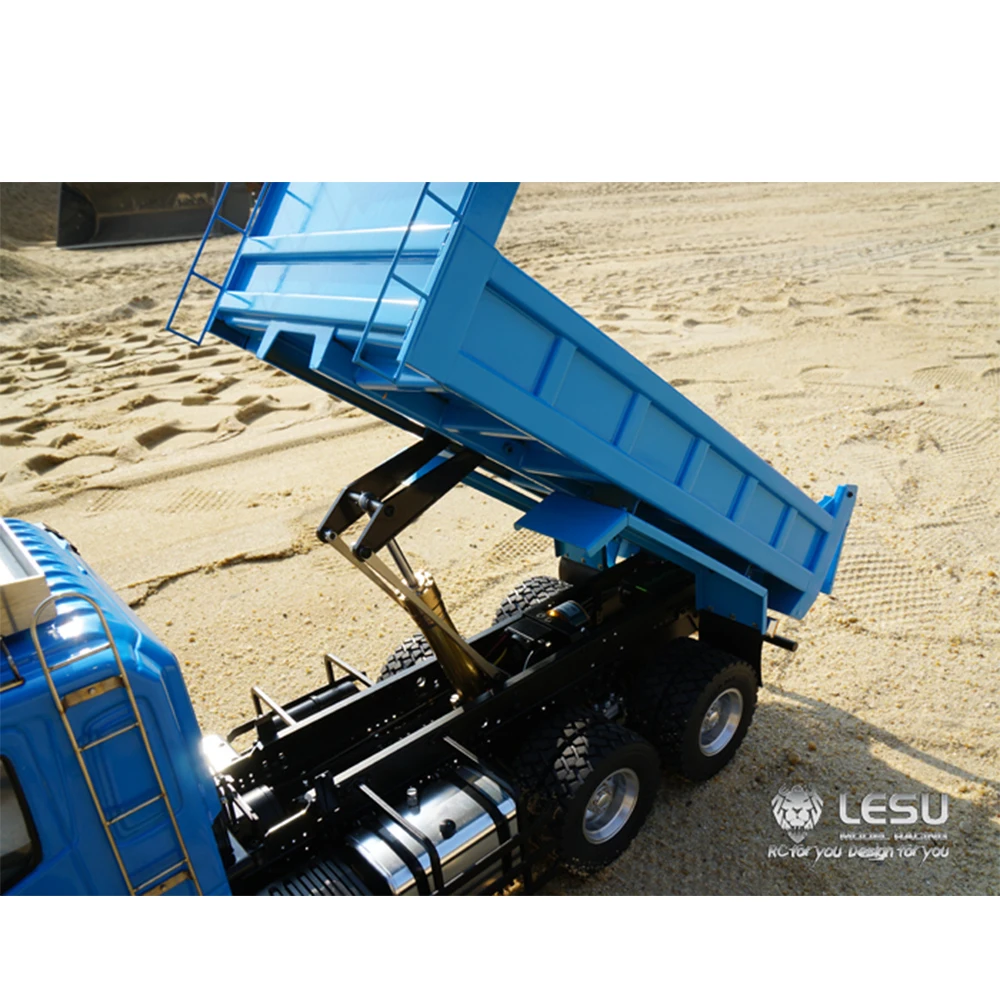 1/14 Mud truck simulation toy 6X6 three-axle full drive differential lock axle hydraulic F frame mud truck model RCLESU 5