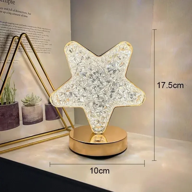 Description Picture 4 of itemCreative Star Moon Bedside Lamp Touch Desk Lamp Room Decoration LED Atmosphere Lamp 5V USB Power Supply Minimalist Bedside Lamp
