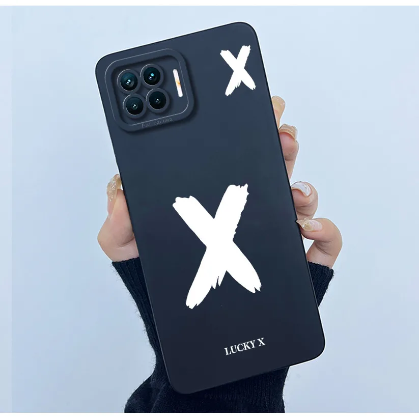 Lucky Initial Letter Couples Phone Bumper - Soft TPU Silicone Back Cover Case