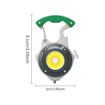Keychain Work Light Waterproof Pocket Flashlight 6 Light Modes Magnetic Flashlight With Bottle Opener And Window Hammer Feature 6