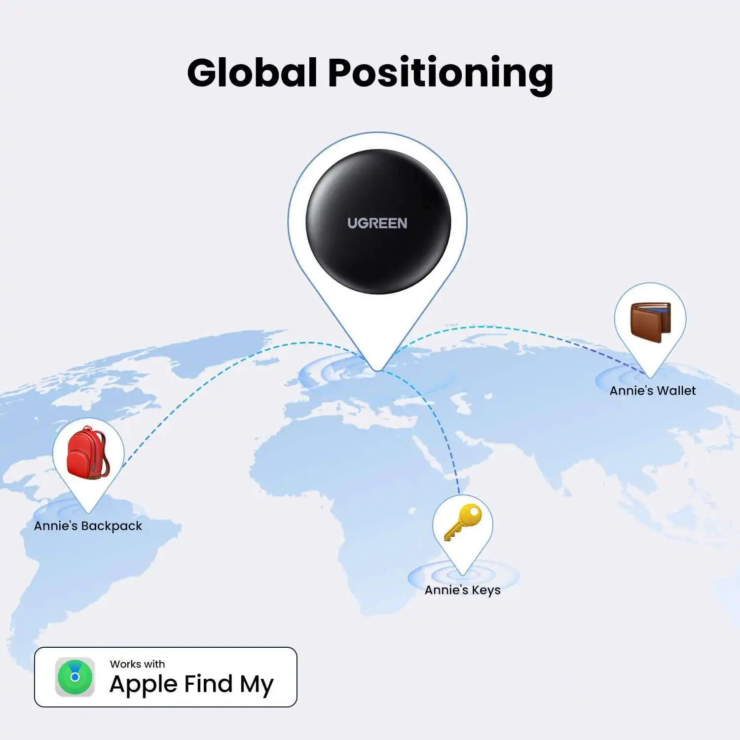 UGREEN Security Smarttrack K Smart Tag With Apple Find My Key Bluetooth GPS Tracker For Earbud Lage Mfi Finder IOS