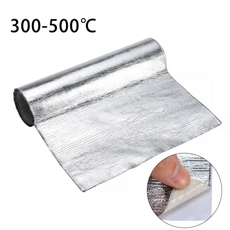 Auto Wärme Schutz Film Feuerfeste Wärmedämmung Matte Selbst-klebe Aluminium Folie Glasfaser Hohe Temperatur Beständig Tuch – Detail 3