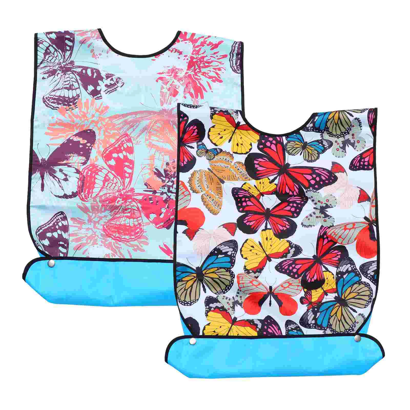 

2 Pcs Adult Bib for Baby Bibs Adults Disposable Protector Dinner Household Elderly Polyester Men Washable Delicate Supply Women