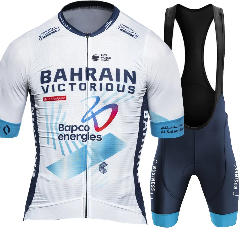 Cycling Jersey Set Men Bicycle Clothing Road Bike Shirts Suit Bicycle Bib Shorts MTB Maillot For Bahrain Victorious Team
