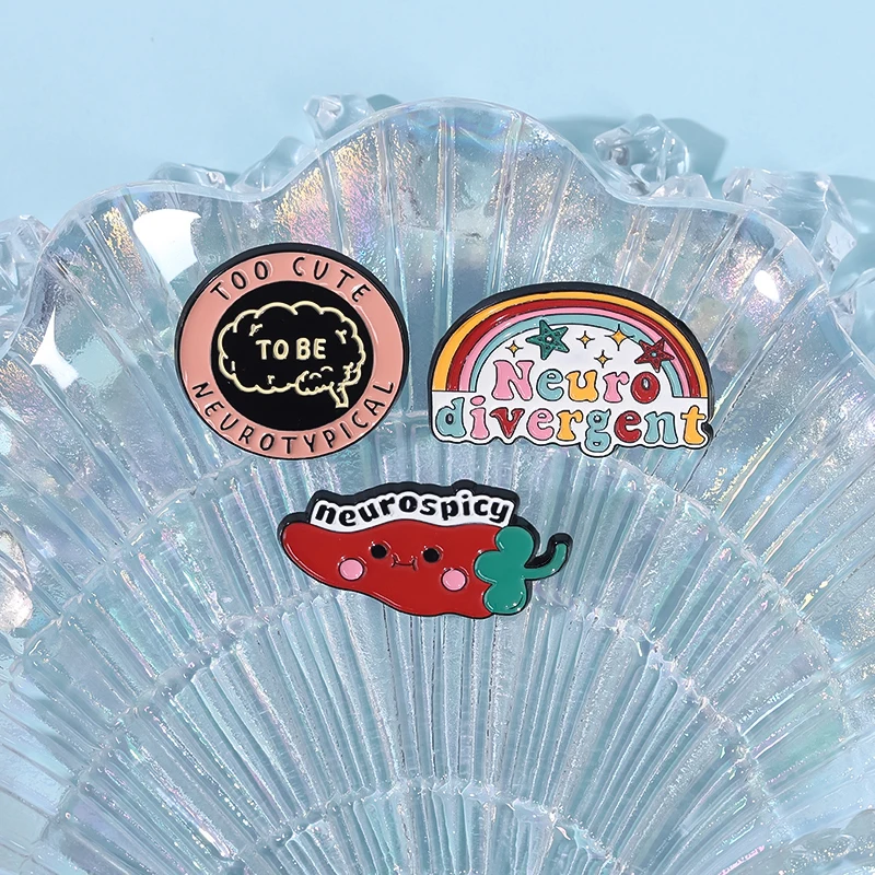 Autismus ADHS Emaille Pin Neurospicy Autistische Bewusstsein Puzzle Mental Health Broschen Revers Rucksack Abzeichen Schmuck Geschenk für Freunde – Detail 5