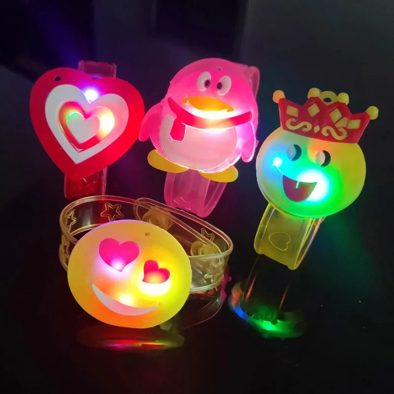 Flashing Wristband Glowing Cartoon Bracelet Children Toy Bracelet Funny Gift Christmas Party Decoration, bangle bracelet