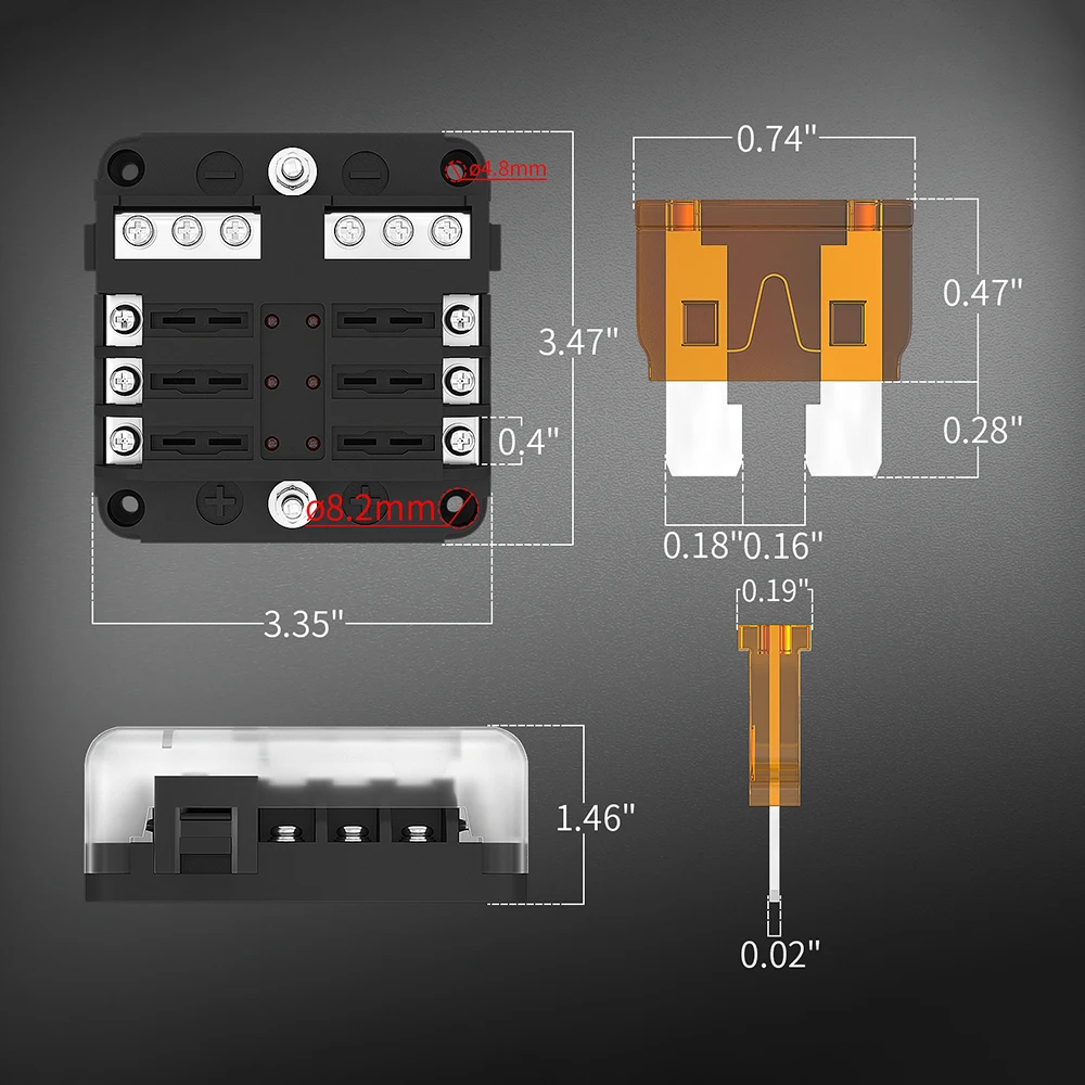 12V Fuse Block 6 Way With LED Indicator Light 12 Volt Fuse Box ATO/ATC Marine Panel Waterproof 24V For Automotive Boat Car fuse box