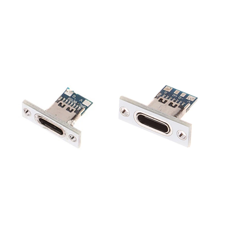 새로운 10개 USB 3.1 타입 C 소켓 고정 플레이트 타입-C USB 잭 3.1 타입-C 2핀 4핀 암 커넥터 잭 충전 포트