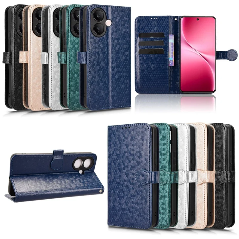 Deluxe Leather Magnetic Flip Cover with Lanyard and Wallet Stand Function
