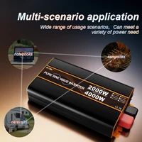 Onduleur solaire à onde sinusoïdale Pure, 1600W 2500W 4000W 5000W, Double prise ue, DC 12V 24V 48V 60V à AC 220V 50Hz, convertisseurs de tension 2