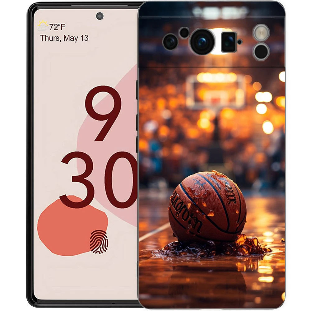 Sleek Basketball-Themed Shockproof Silicone Phone Case Cover