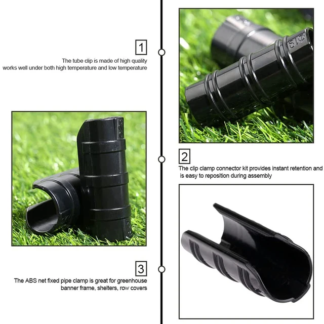 Üvegházhatású Klipek Snap Bilincsek 10Db Fekete Abs Bepattanó Az Klipekhez Pillanatnyi Bilincs Pvc Cső - Image 3