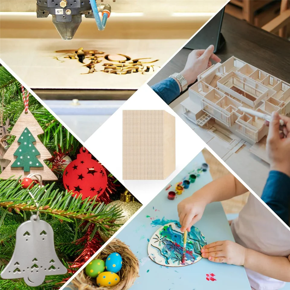 12-Piece Basswood Sheets - 12x16x1/8 Inch Plywood For Crafts, Laser Cutting & Wood Burning