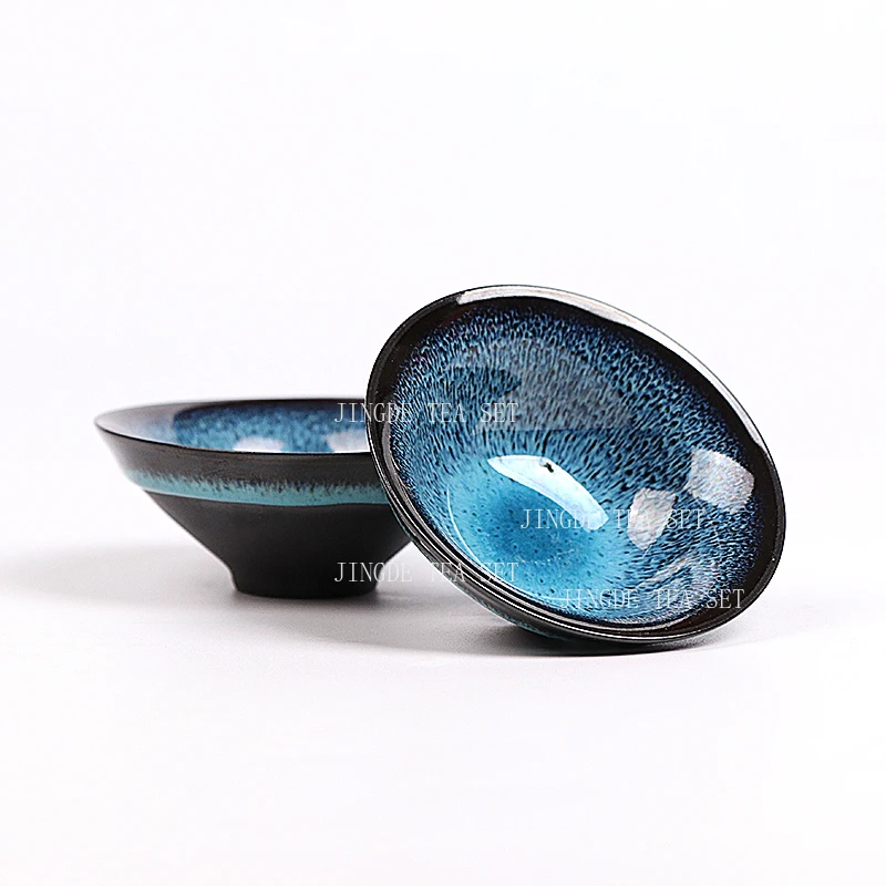 Kiln Transformed Tea Cup Household Ceramic Hat Cup Brushed Glaze Chinese Kung Fu Tea Set Drinking Utensils Tea Cups