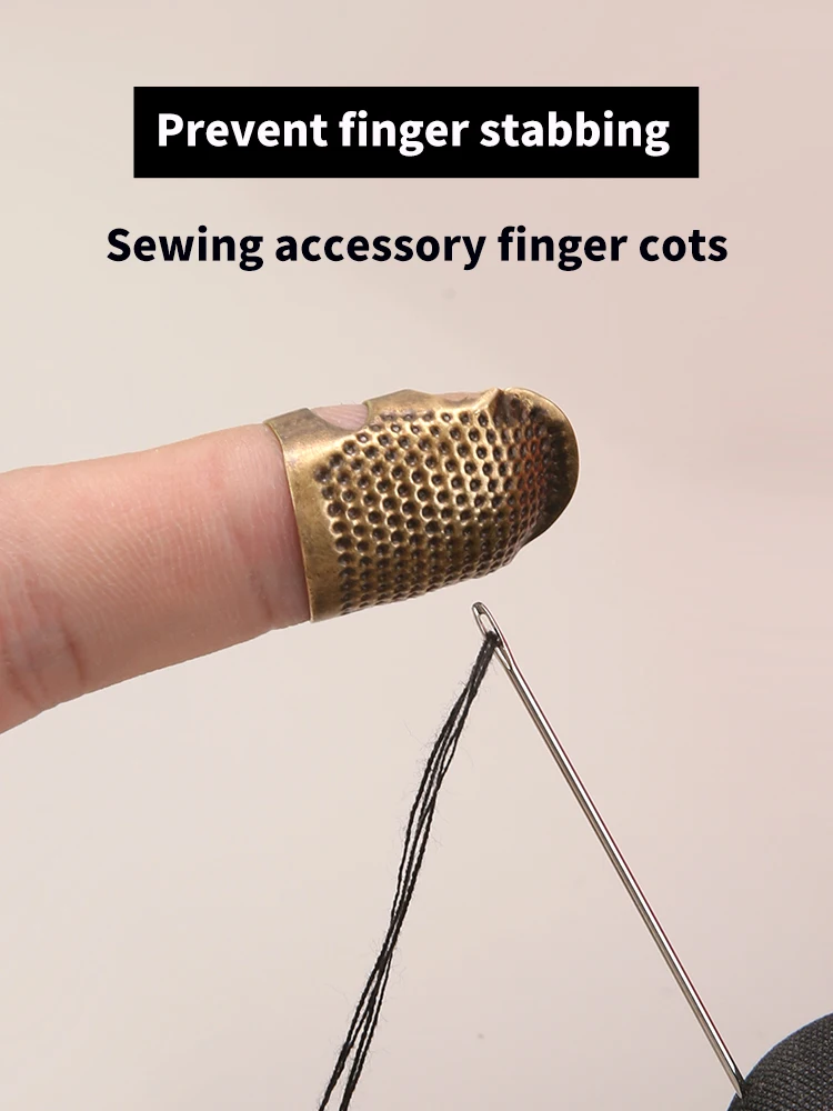 Sewing Tool Adjustable Vintage Sewing Thimble Handmade Non-slip Embroidery against Ring Vintage Needle Presser Needle Hoop Finger Holder