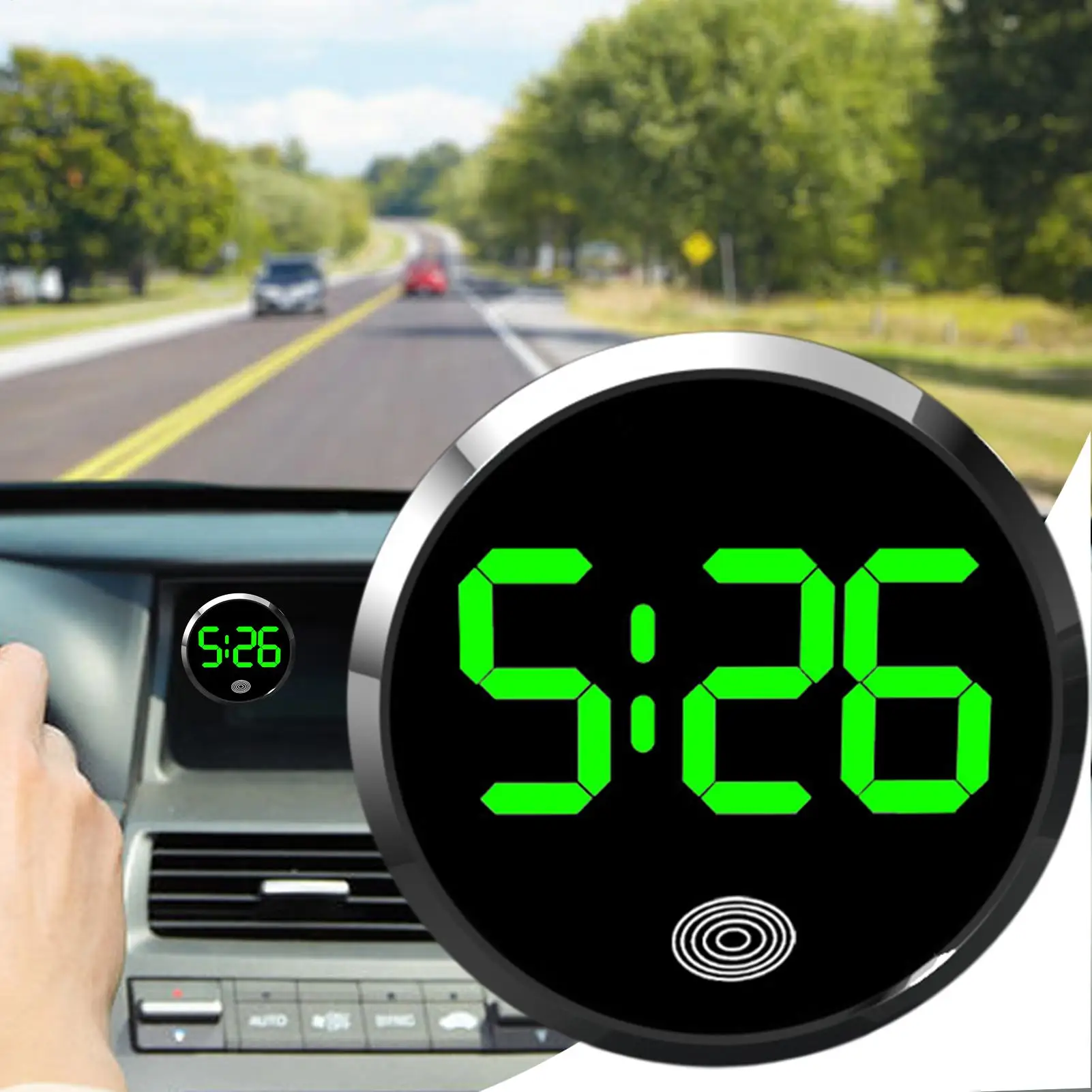 Touch-Control LED Display Digital Clock for Versatile Use in Cars, RVs, Homes, and More
