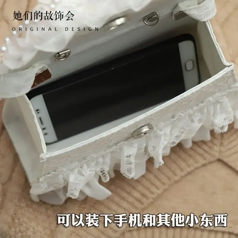 Japanese Style 2022 New Fashion Lolita Bag Elegant Ladies' Handbag Chain Bag Lace Fashion Sweet Cute Cosmetic Bags for Women