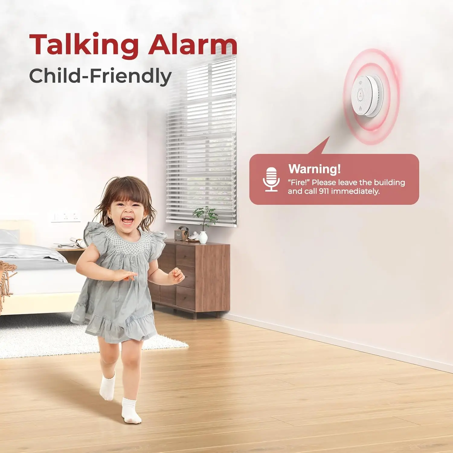 Detector Combo, 2 in 1 Smoke and CO Detector with 2 AA Batteries Back Up