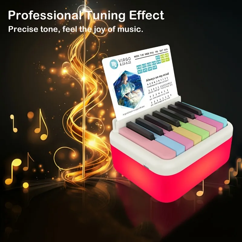 Portable Mini Electronic Keyboard Piano Calendar Music Sheets Toy Boy Girl Mini Electronic Piano with Calendar Cards