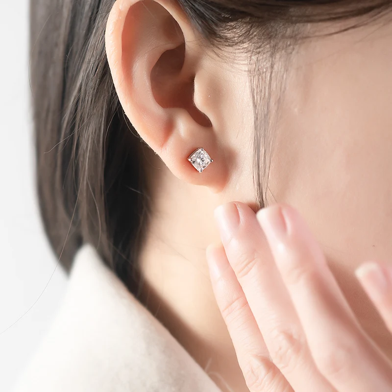 

2024 пользовательские, D Цвет, супер белый, 7,5 мм, круглые резьбы, драгоценности reddit GRA серьга с муассанитом stud