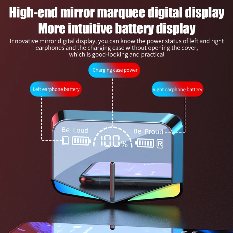 Cuffie Wireless M28 5.3 Auricolari Auricolari Sportivi Cuffie Con Microfono Scatola Di Ricarica Cuffie Per Smartphone