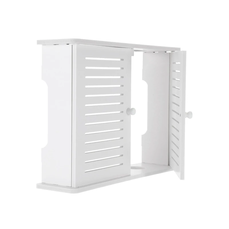 Wireless Wifi Router Shelf Storage Box Wall Hanging Wood-Plastic Organizer Box Cable Power Bracket Organizer Box DIY Home Decor 4