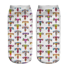 

Women's socks kawaii Funny Uterus and ovaries Printed Socks Woman harajuku Happy Funny Novelty cute girl gift Socks for women