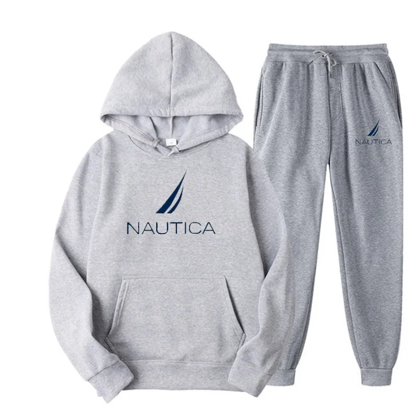 NAUTICA outdoor brand autumn and winter sports set, new pullover sports set+two-piece sports pants, men's sportswear