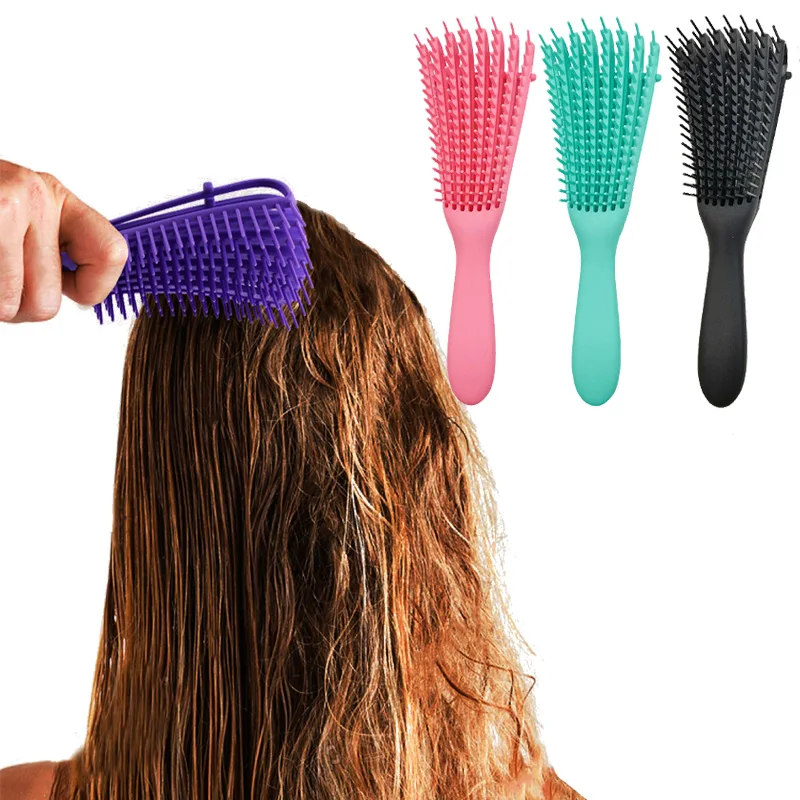 Soft Portable Adjustable Deformable Body Detangle Hairbrush Hollow-Caved Elastic Massage Scalp Dry Wet Professional Hair Comb