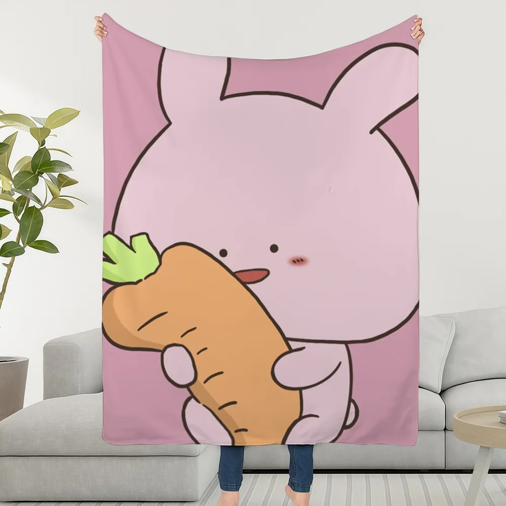 Cartoon Plush Cozy Blanket Throw - Cute and Soft for Living Room or Sofa, Ideal Childish Birthday Gift