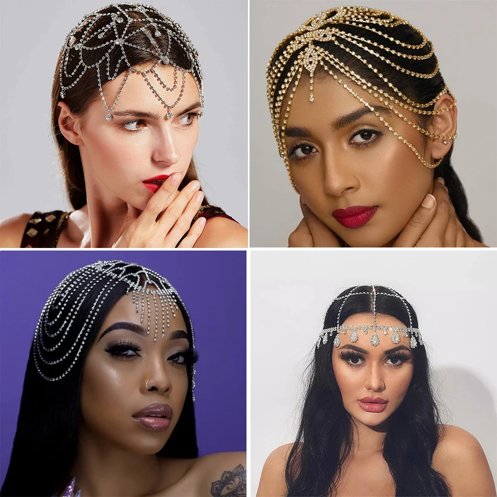 CAKURE Diademas Anchas Con Cristales De Estrás De Cristal, Turbante Negro Y Elástico Africano, Para Deportes Al Aire Libre, Accesorios Para El Cabello 3 Piezas Para Mujeres Y Niñas