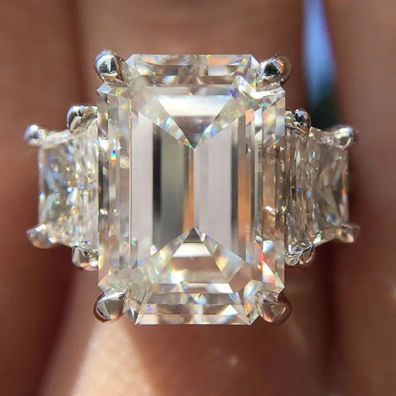 2022 New Arrival Luxury Rectangle Engagement Ring for Women Anniversary Gift Jewelry Wholesale R7170 |