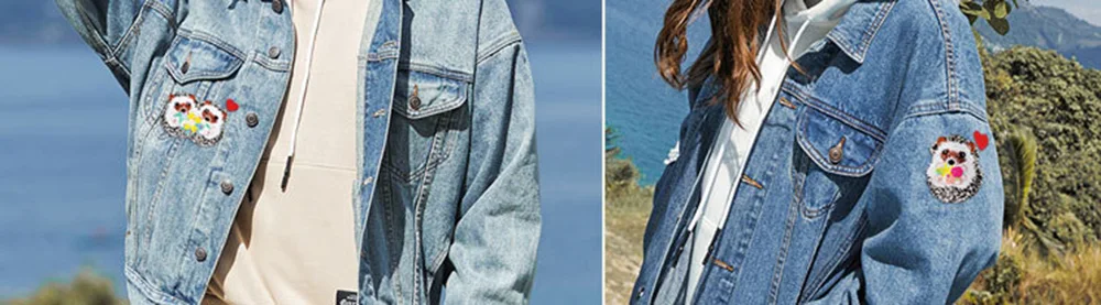 Stickerei DIY Igel Patch, Tier zum Aufbügeln, niedlicher kleiner modischer Stoffaufkleber, Jeans-Daunenjacke, Kleidungsdekoration, 1-teilig – Detail 3