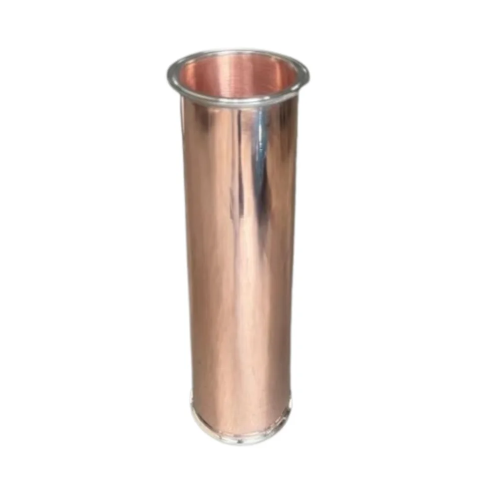 Clamp 3"(76mm)OD91mm L=300mm Sanitary Straight Copper Pipe With Clamp Ends,Seamless Spool Tube,Thickness 2mm For Distillation