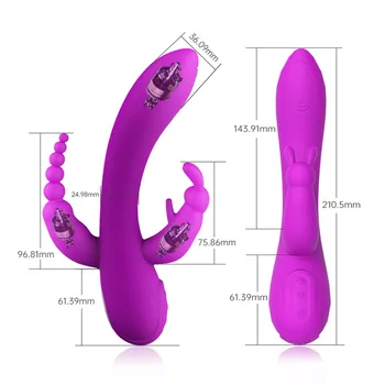 10 Speed 3 In 1 Silicone Sexy Dildos Vibrators For Woman Vaginal Auns Clitoral Massager Stimulator Female Masturbation Sex Toys 3