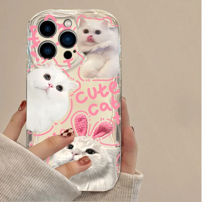 Cute Pink Bow Tie Kitten Animal Phone Case Cover
