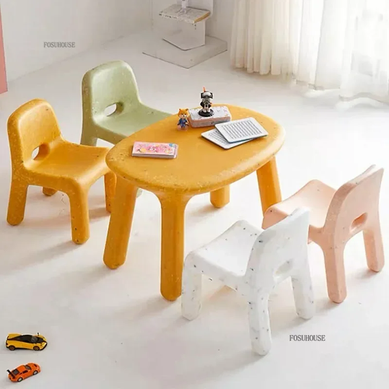 Modern Plastic Study Table and Chairs Set for Kids Table Chair Stool Kindergarten Children Strong Durable Tables Furniture g