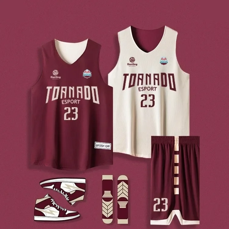 Double-Sided Basketball Uniform Set for Men And Women Quick-Dry American Style Student Summer Sports Team Training Jersey