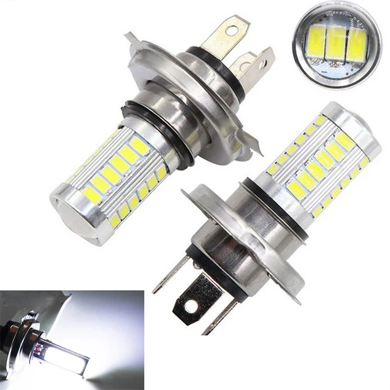 

2Pcs H4 LED Lamp Car Headlight 33 SMD 5630 5730 Light Bulb Auto Automobile Fog Light 12V DC