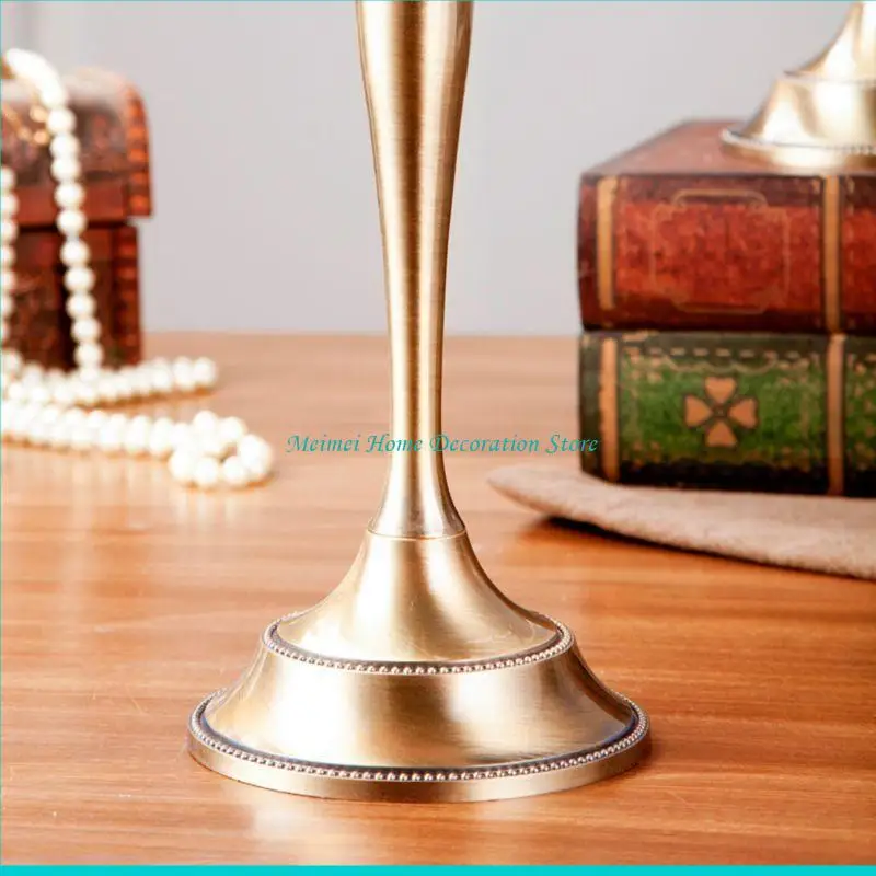 H7BF Silver/Gold/Black/Bronze 3 Arms Metal Holder Candlestick Candelabra Stand