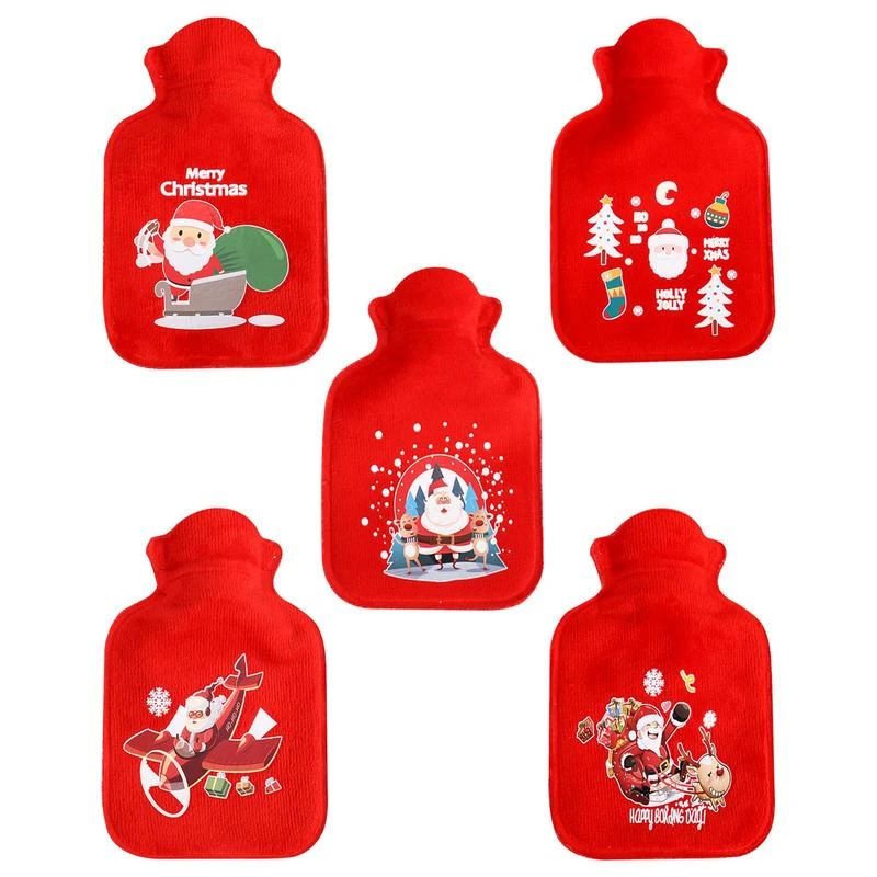 Christmas Hot Water Bottle Winter Hand Warmer Cute Mini Cartoon Hot Water Bottle Water Filling