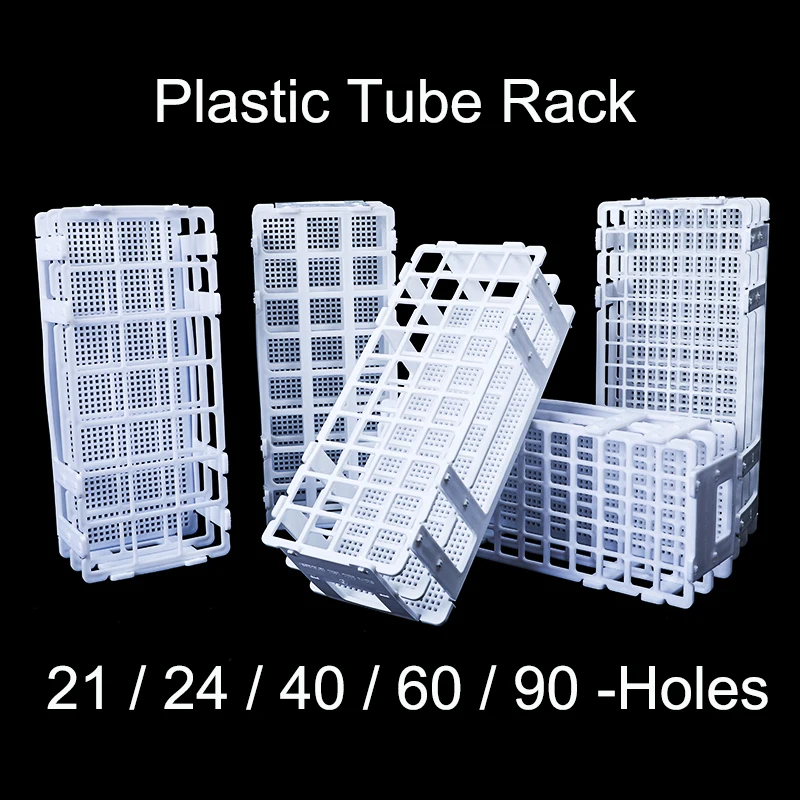 Rack Per Provette In Plastica Per 21 24 40 60 90 Pozzetti, Bianco, Staccabile (21 24 40 60 90 Fori), Scatola Per Provette