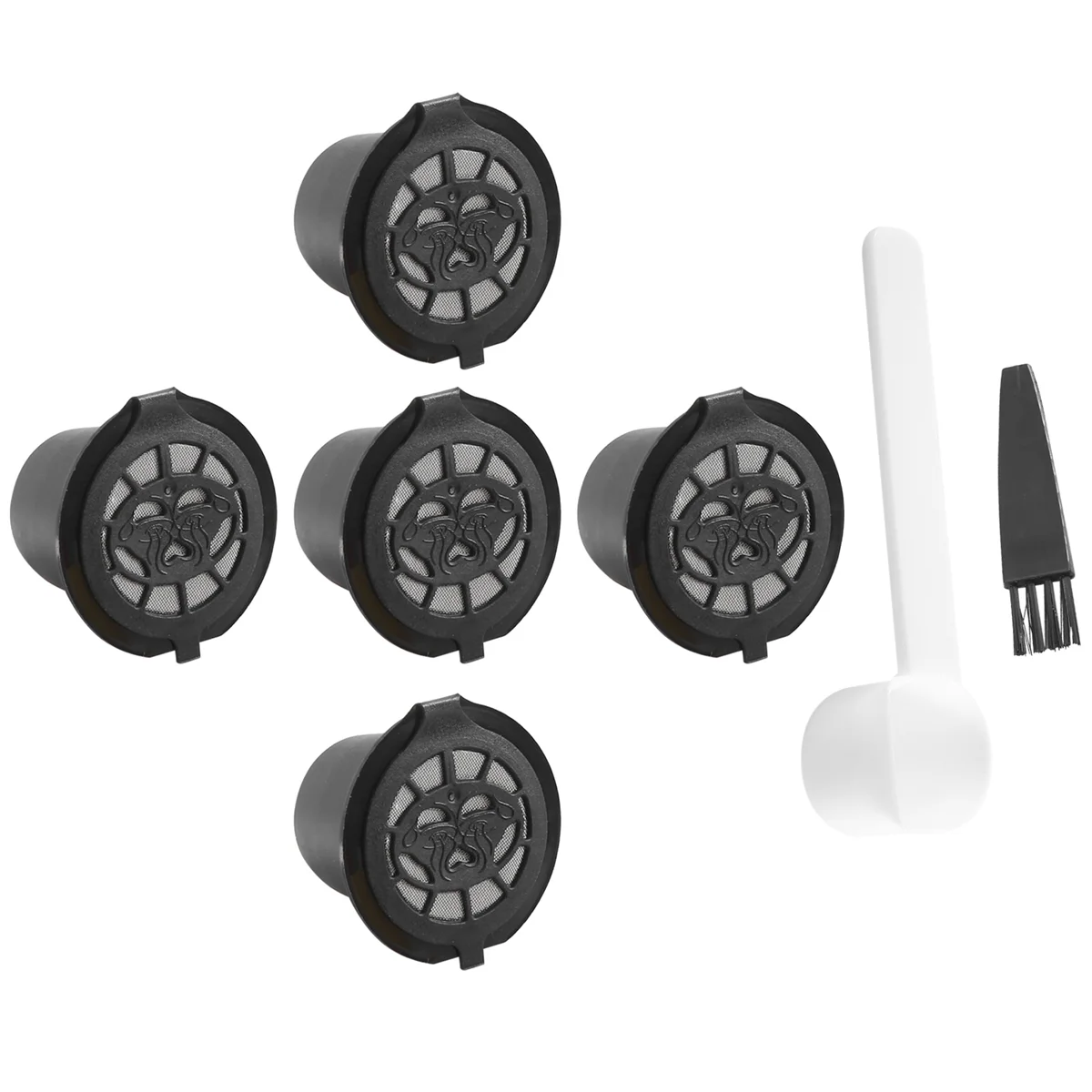 5 Reusable Nespresso Capsules Refillable Coffee Capsule Filter with Nespresso Coffee Machines with Spoon Brush HOT