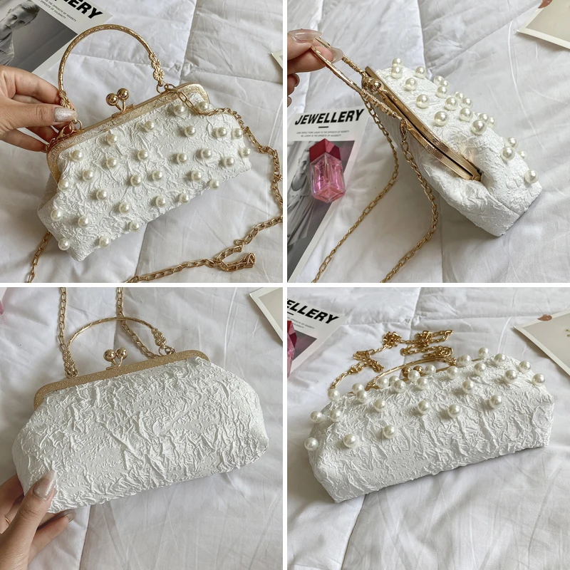 White Women Clutch-Fashion White Clutch-Women Clutch-White Bags