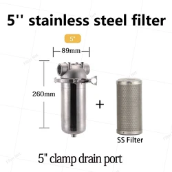 Stainless Steel Filter Housing for Filter Cartridge, Water Filter Housing for Whole House Water Purification of Stainless Steel