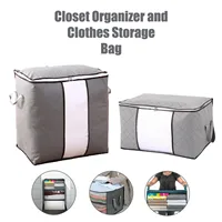 Zippered Storage Bag for Closet King Comforter Pillow Quilt, Bedding, Clothes, Blanket Organizers with Carry Handles Space Saver 2