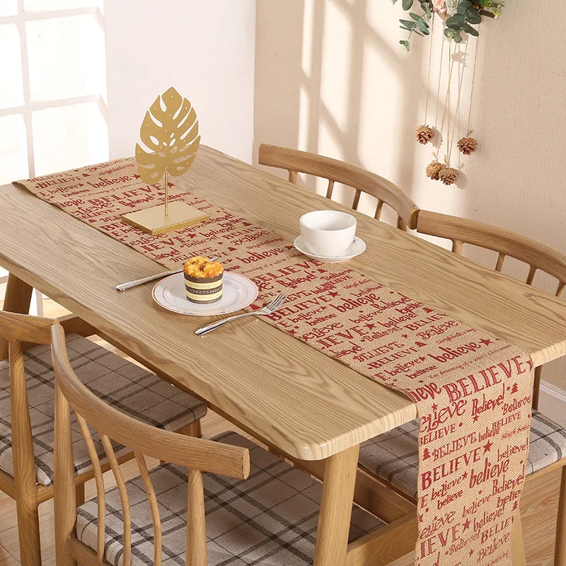 

Environmental protection jute table flag tea mat cloth TV cabinet coffee table long cover cloth