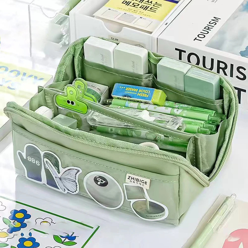 Pencil Case 10-tier High-capacity Transparent Pen Bag Beautiful Appearance Multi-functional Pencil Case Children No Sticker