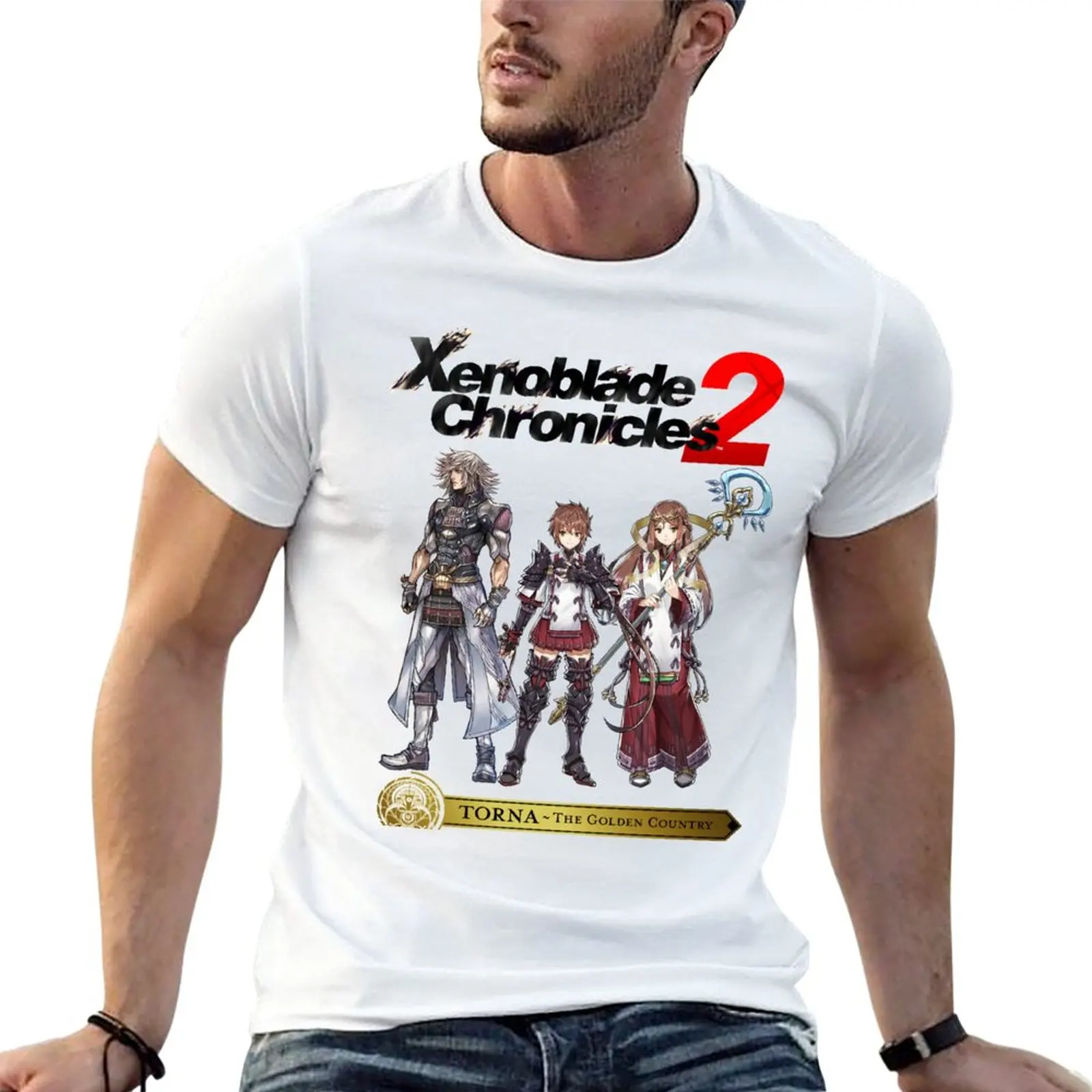 Team Lora - Xenoblade Chairs 2 Torna The Golden Country T-Shirt Anime T-Shirt Magliette Aderenti Anime Per Uomo