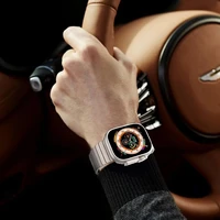 Ultra 3 2 couleur titane pour Apple Watch Ultra 49mm 45mm 44mm 42mm Bracelet de luxe iWatch 11 46mm 41mm 9 10 Bracelet en acier inoxydable 6